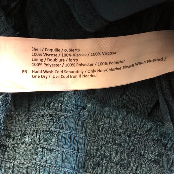 NWT Band of the Free ~ Small ~ Teal Floral Cropped Puff-Sleeve Wrap Blouse - Picture 8 of 14